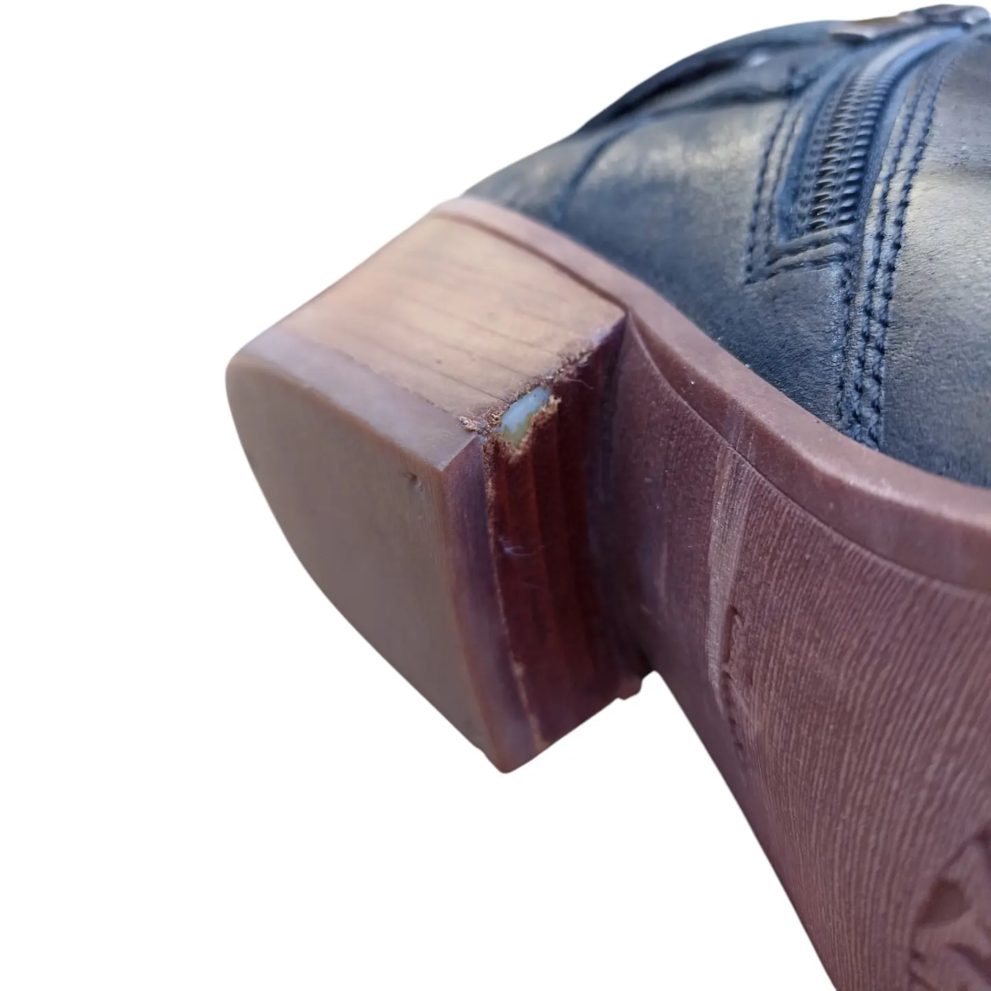 Botín Negro Clarks De Cuero Genuino Con Taco - Talla 38  10