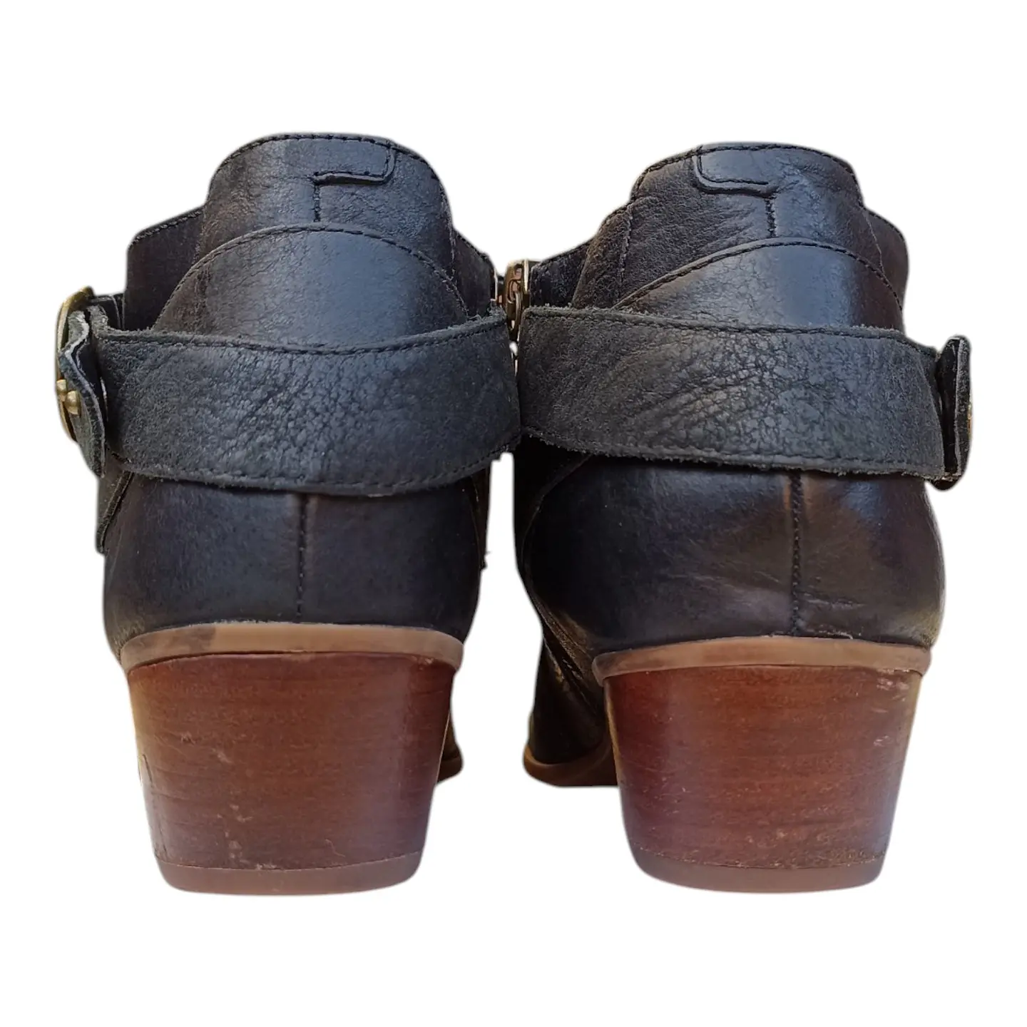 Botín Negro Clarks De Cuero Genuino Con Taco - Talla 38  6