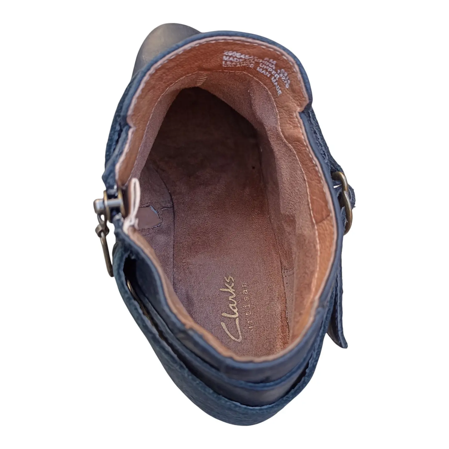 Botín Negro Clarks De Cuero Genuino Con Taco - Talla 38  7