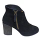 Botin Importado Ecote De Cuero Gamuza Negro - Talla 38 - Miniatura 1
