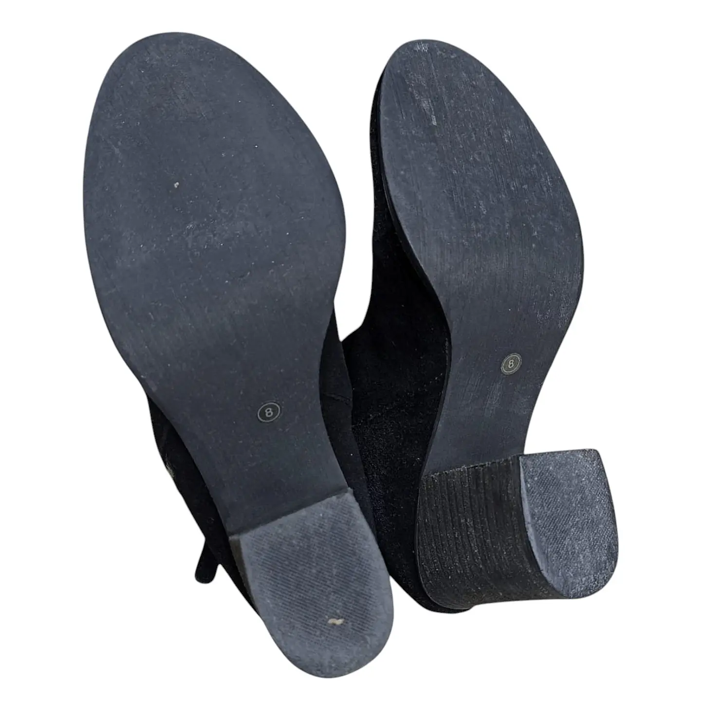Botin Importado Ecote De Cuero Gamuza Negro - Talla 38 9