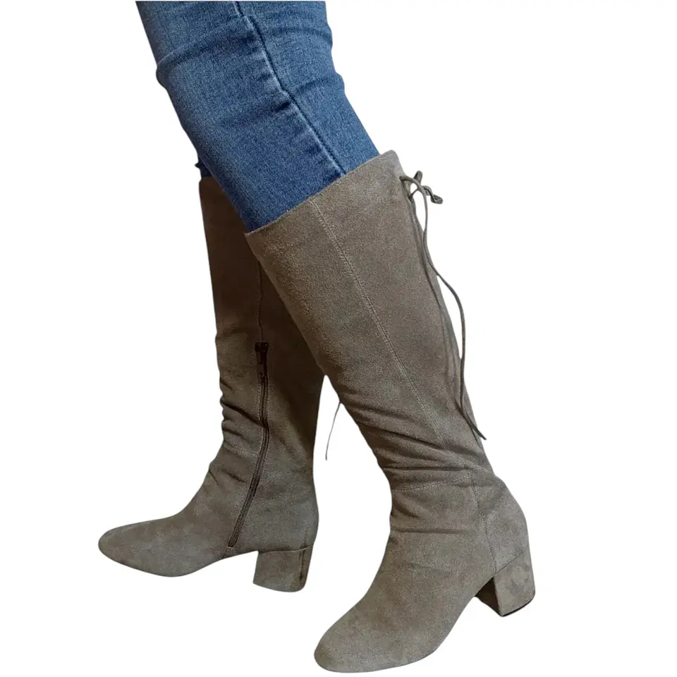 Botas De Gamuza Aerosoles Taco De Bloque Talla 39 4