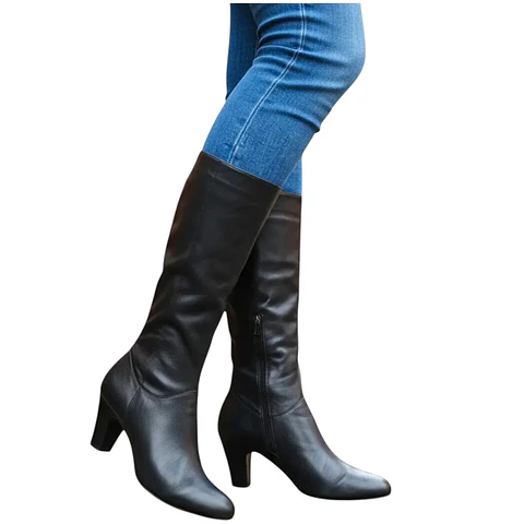 Botas Cuero Genuino a Media Pantorrilla Talla 40 - 40.5