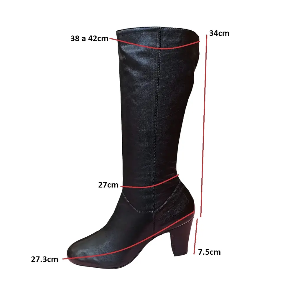 Botas Cuero Genuino a Media Pantorrilla Talla 40 - 40.5 8