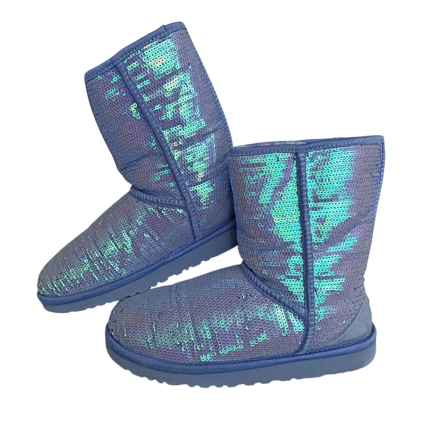 Bota UGG Classic Short Sparkles Cuero Y Lentejuela - Talla 39 2