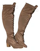 Botas De Caña Ancha Hasta La Rodilla Gamuza Talla 39.5 - 40 Marrón Tostado Liso 39.5 Cl - Miniatura 2