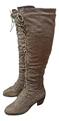 Botas De Caña Ancha Hasta La Rodilla Gamuza Talla 39.5 - 40 Marrón Tostado Liso 39.5 Cl - Miniatura 3