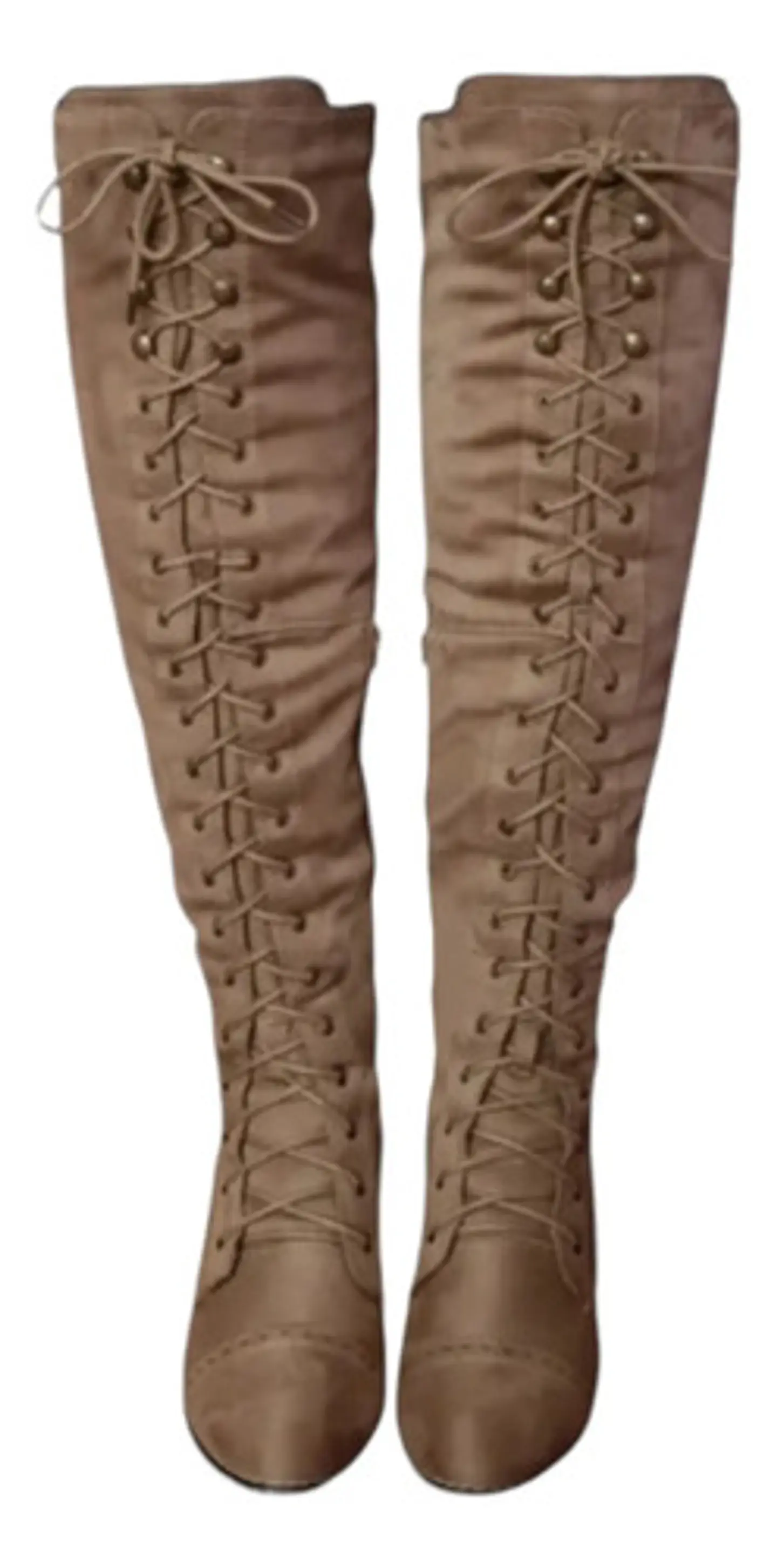 Botas De Caña Ancha Hasta La Rodilla Gamuza Talla 39.5 - 40 Marrón Tostado Liso 39.5 Cl 4