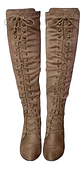 Botas De Caña Ancha Hasta La Rodilla Gamuza Talla 39.5 - 40 Marrón Tostado Liso 39.5 Cl - Miniatura 4