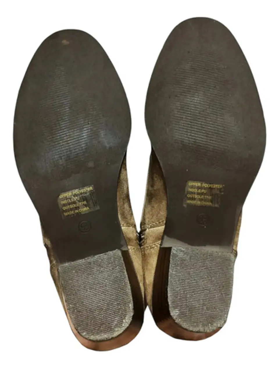 Botas De Caña Ancha Hasta La Rodilla Gamuza Talla 39.5 - 40 Marrón Tostado Liso 39.5 Cl 7