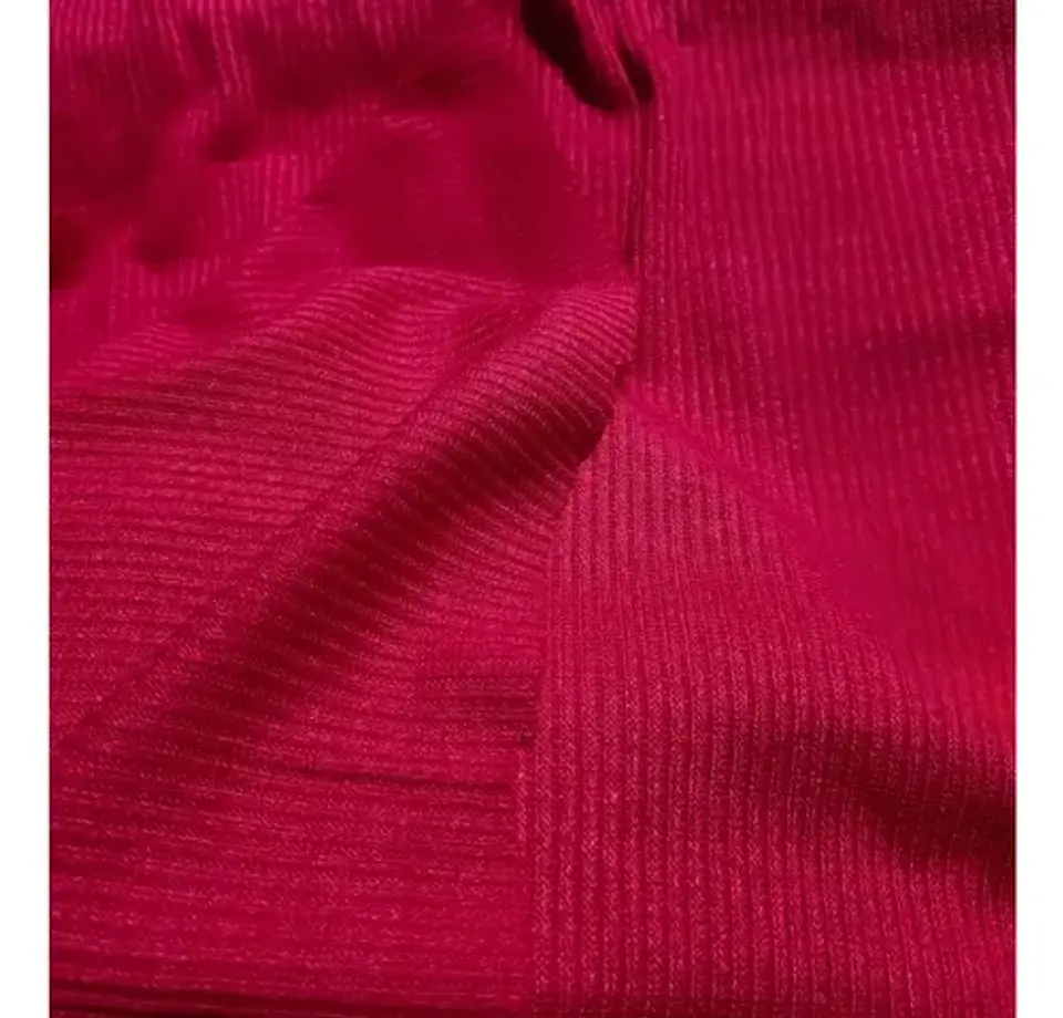 Tela De Punto Lanilla Sara Rib Rojo Y Negro X Metro 2