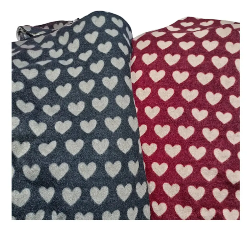 Tela Lanilla Estampada Diseño Corazones - Retazos 2 Metros 5