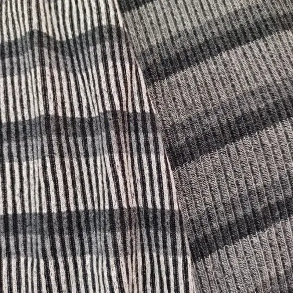 Tela De Punto Cotton Rib Grises - Corte De 3 Metros 3
