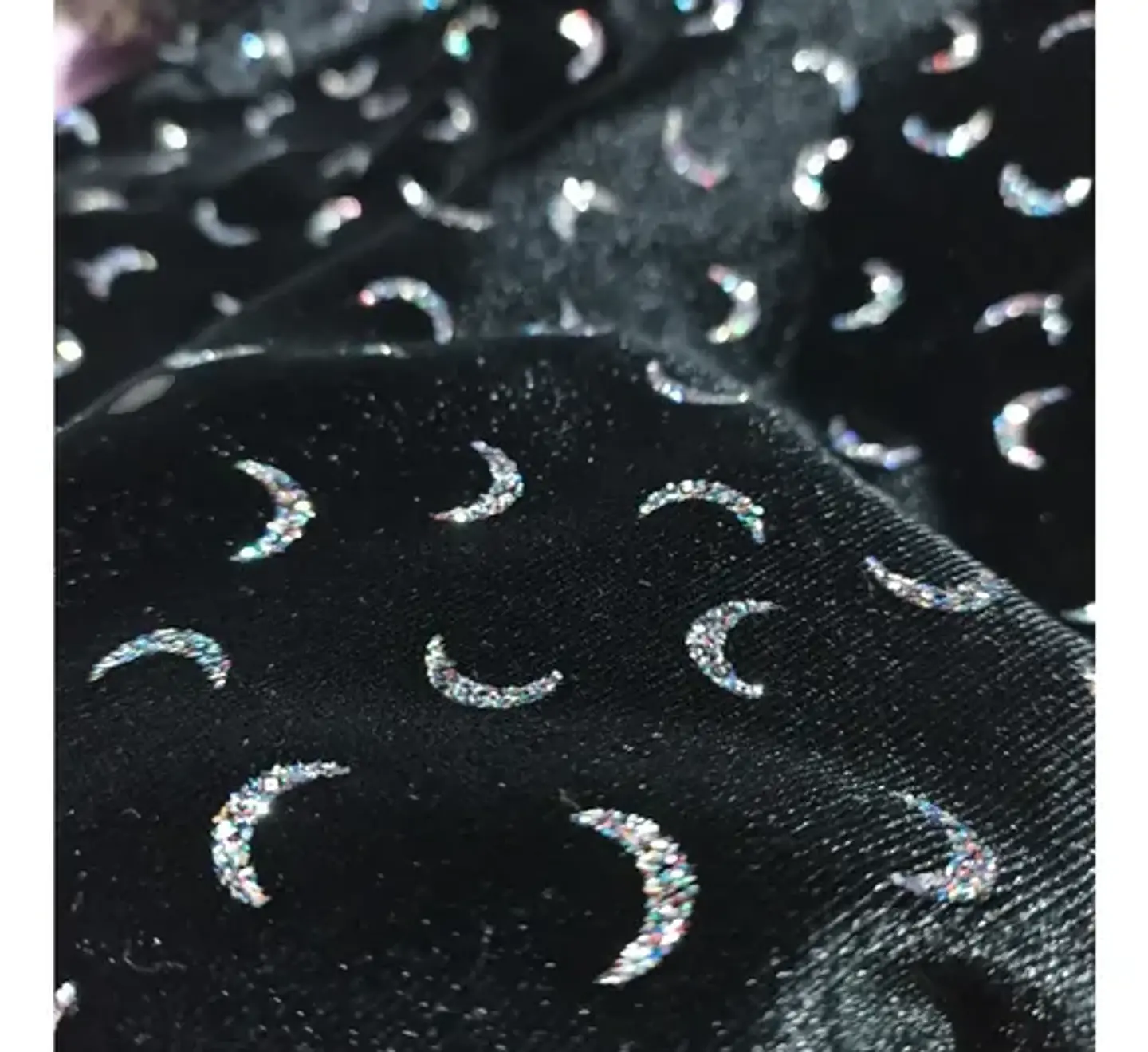Tela Terciopelo Negro Con Diseño Y Brillos - Corte De 2.5 Mt 3