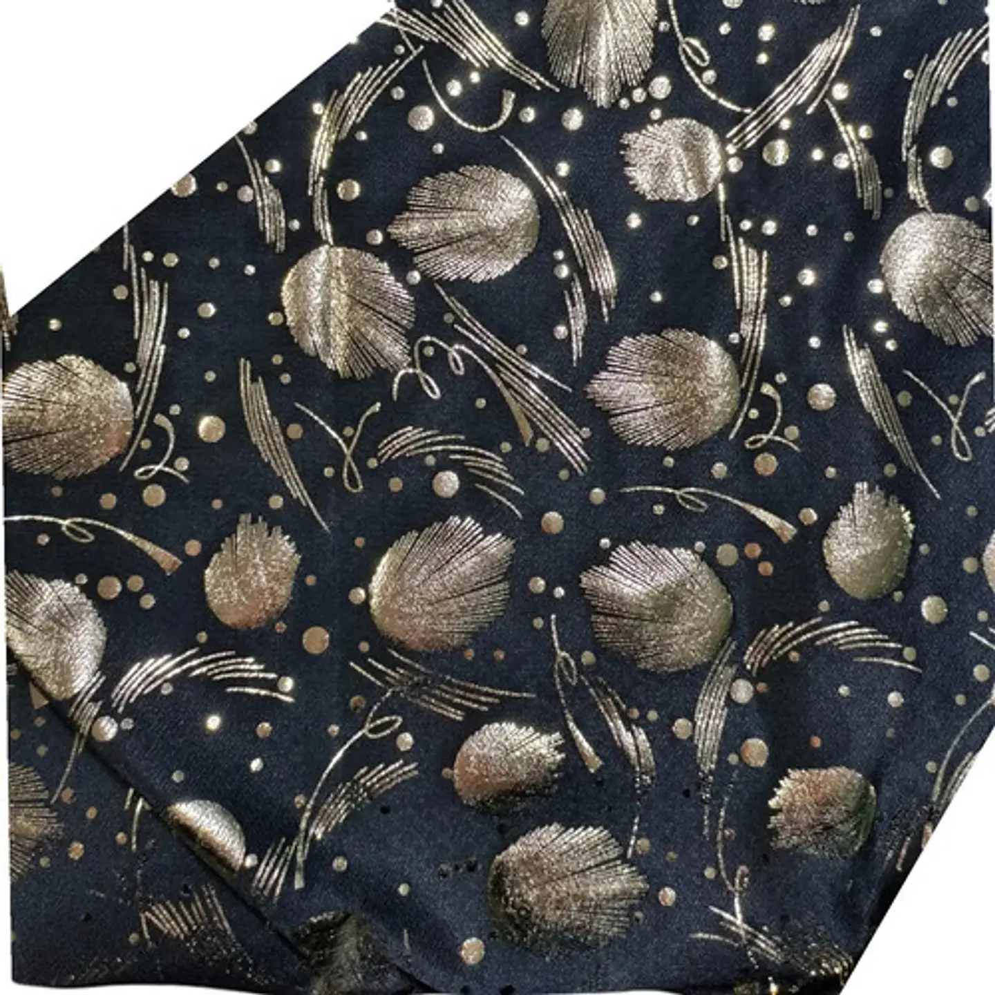 Tela Lycra Con Diseño Foil Dorado - Retazo De 1.3 Mt X 1.5mt 1