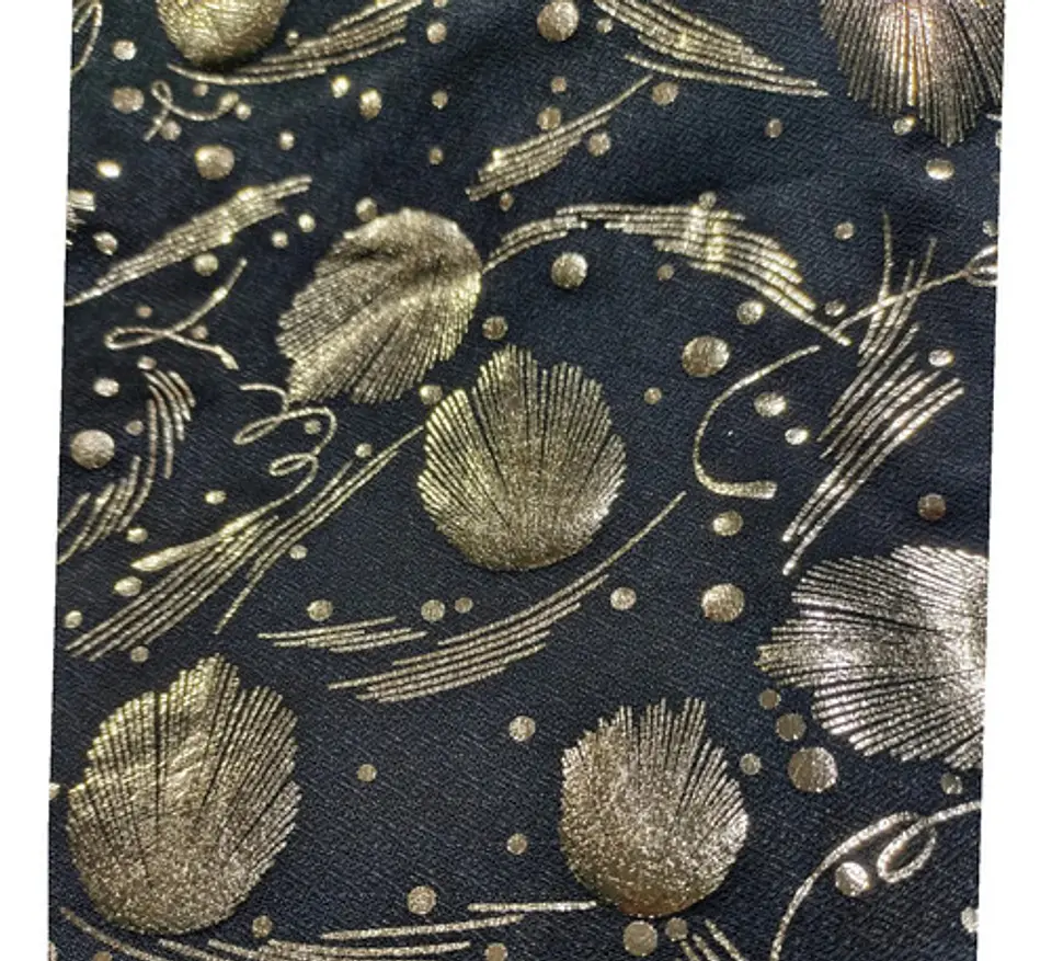 Tela Lycra Con Diseño Foil Dorado - Retazo De 1.3 Mt X 1.5mt 4