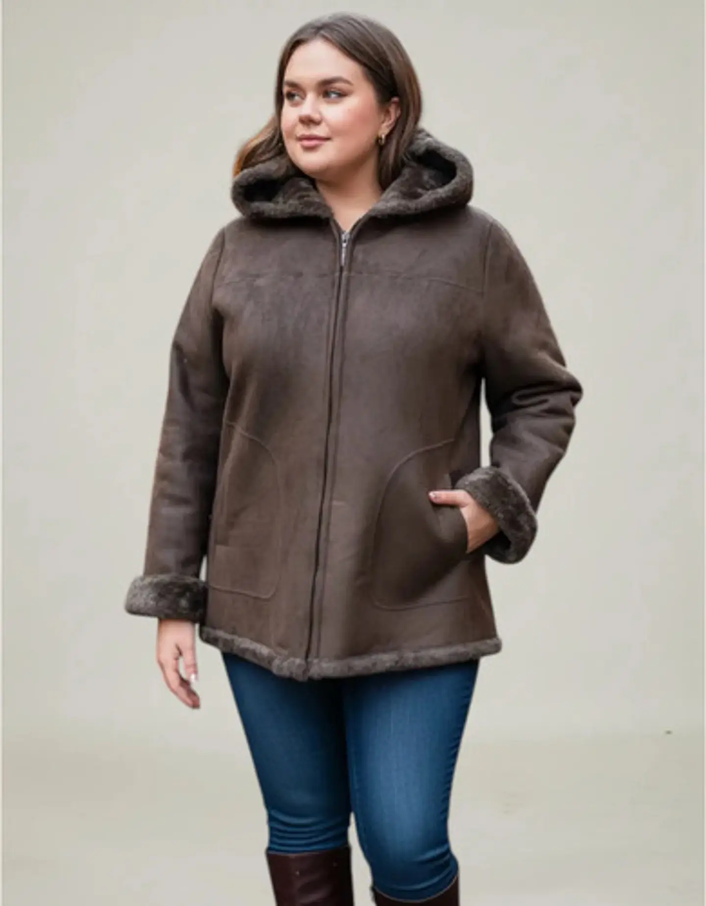 Gamulán Importado Jones New York Gamuza Y Piel - Talla L 1