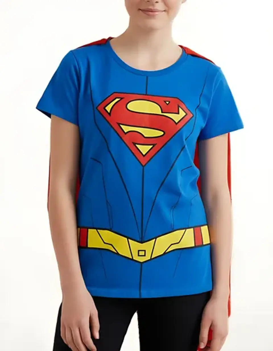 Disfraz Polera De Supergirl Con Capa Talla M - L 1