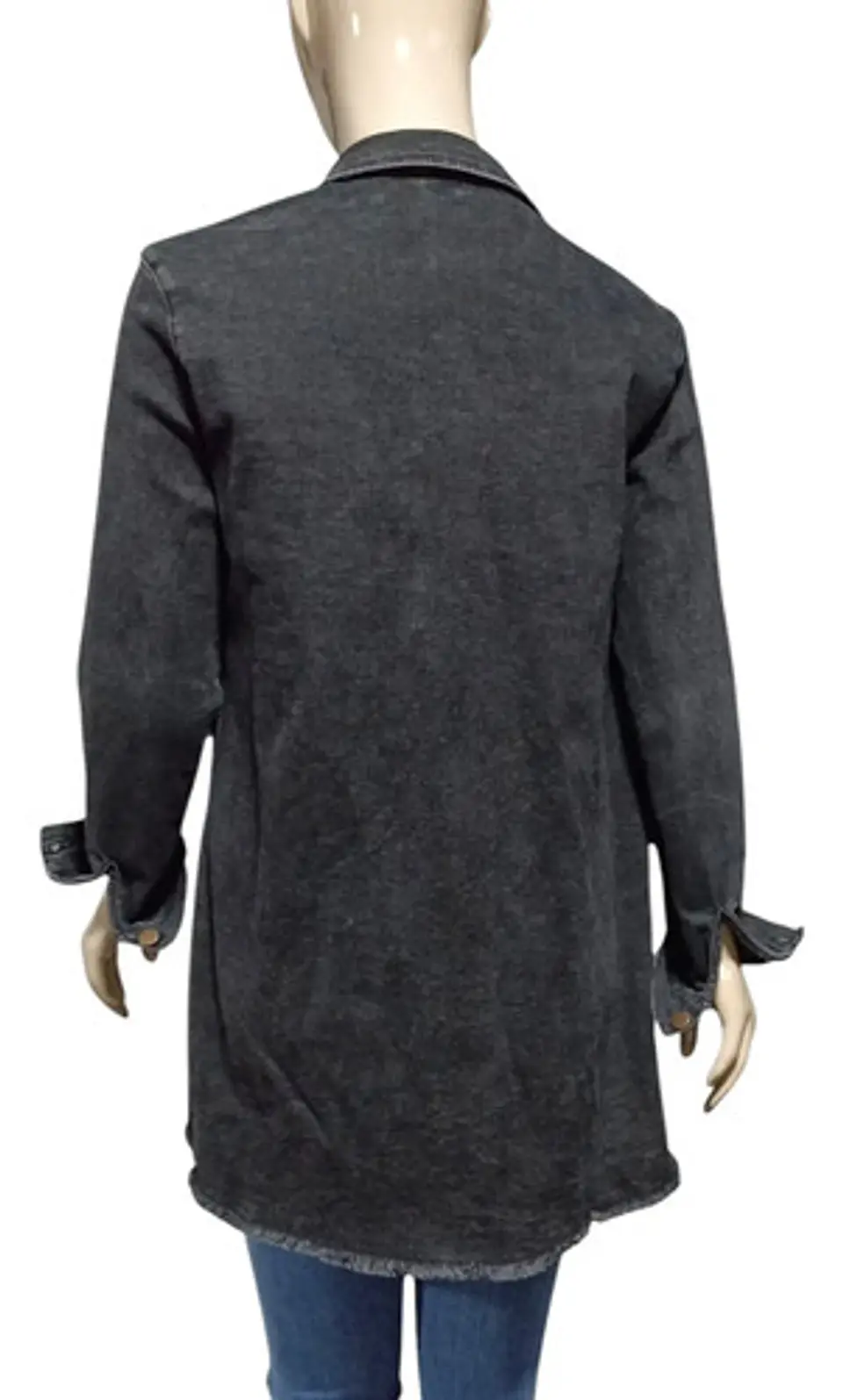 Chaqueta Larga De Mezclilla Tipo Sobrecamisa Talla M 5