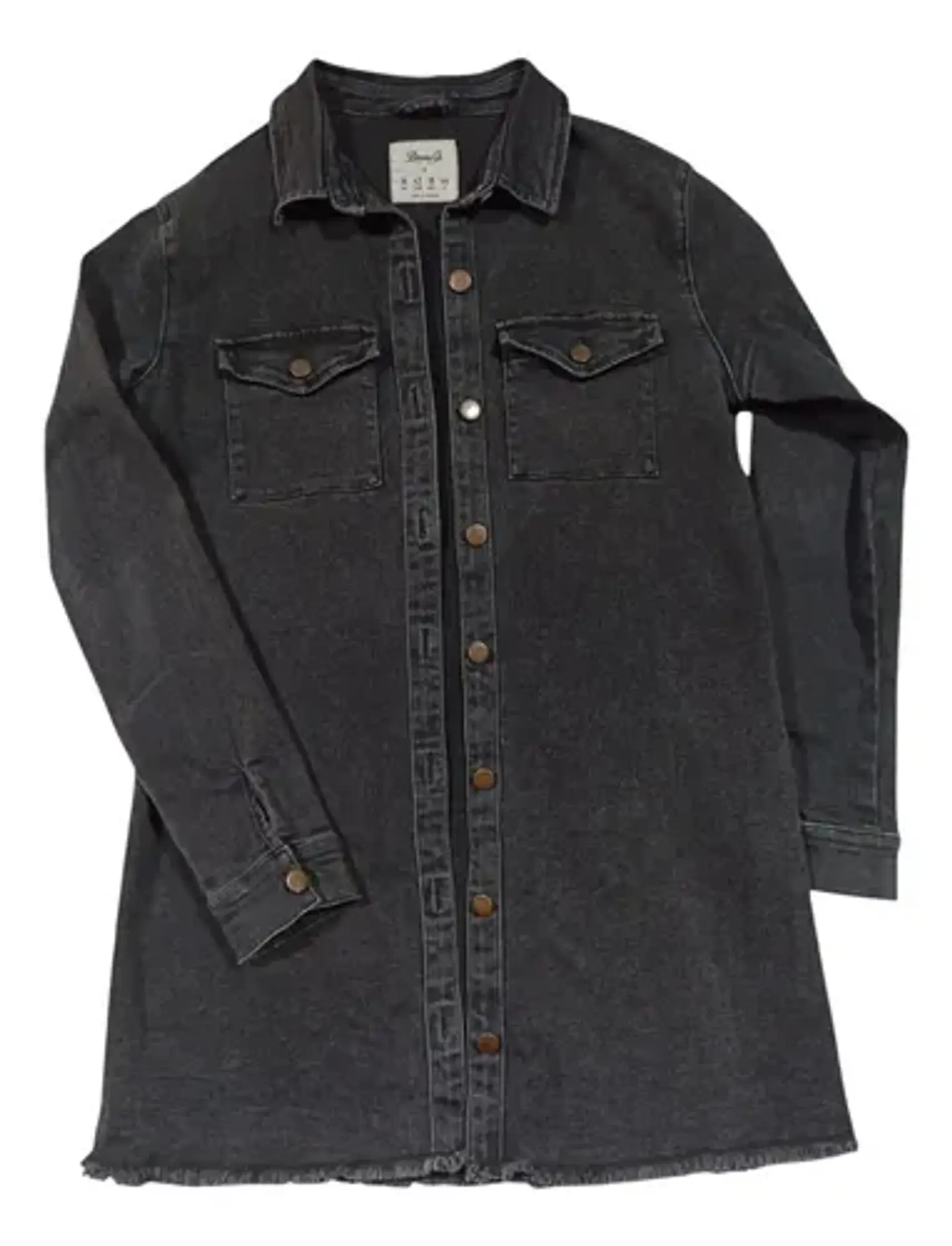 Chaqueta Larga De Mezclilla Tipo Sobrecamisa Talla M 6