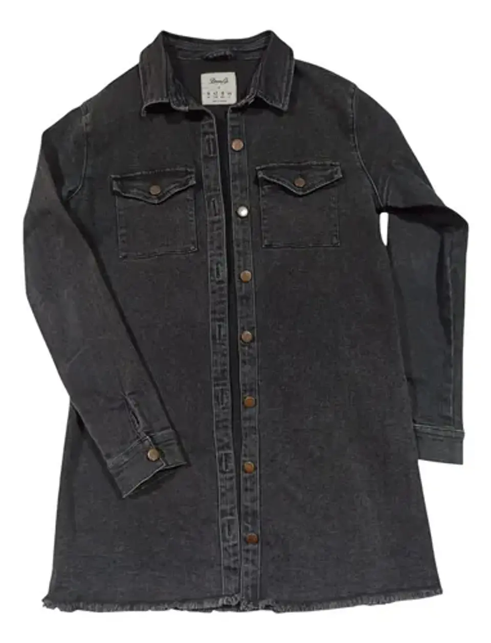 Chaqueta Larga De Mezclilla Tipo Sobrecamisa Talla M 6