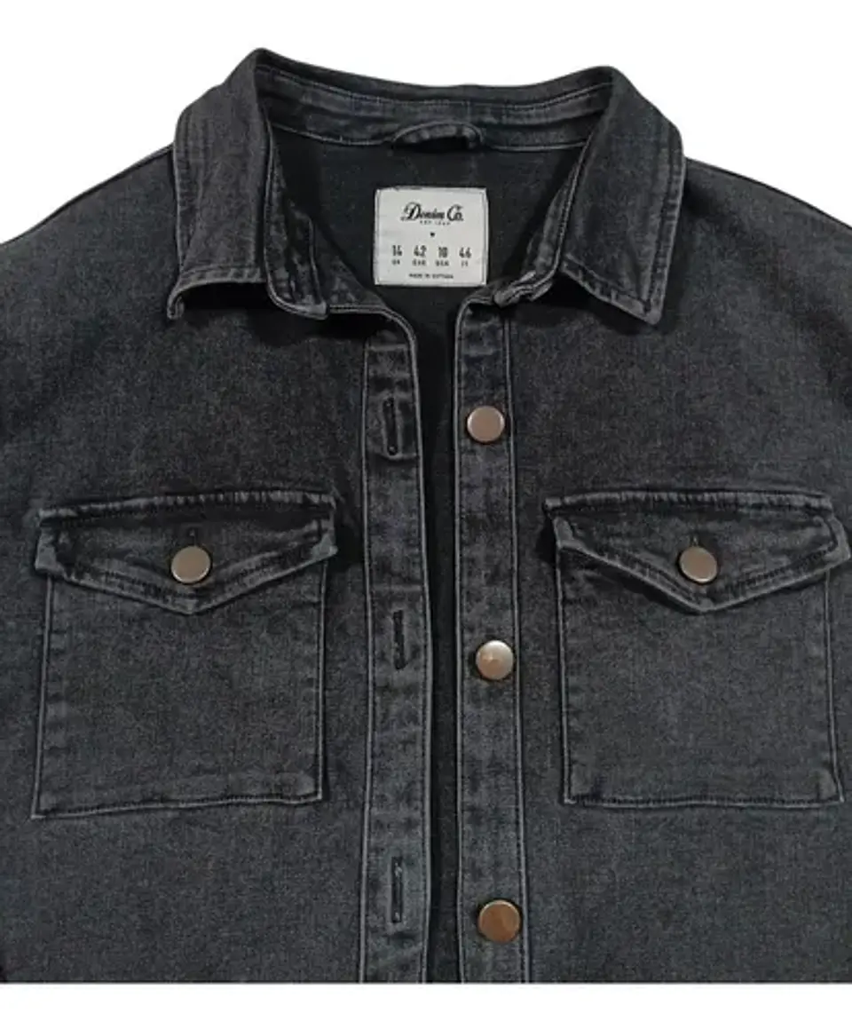Chaqueta Larga De Mezclilla Tipo Sobrecamisa Talla M 7