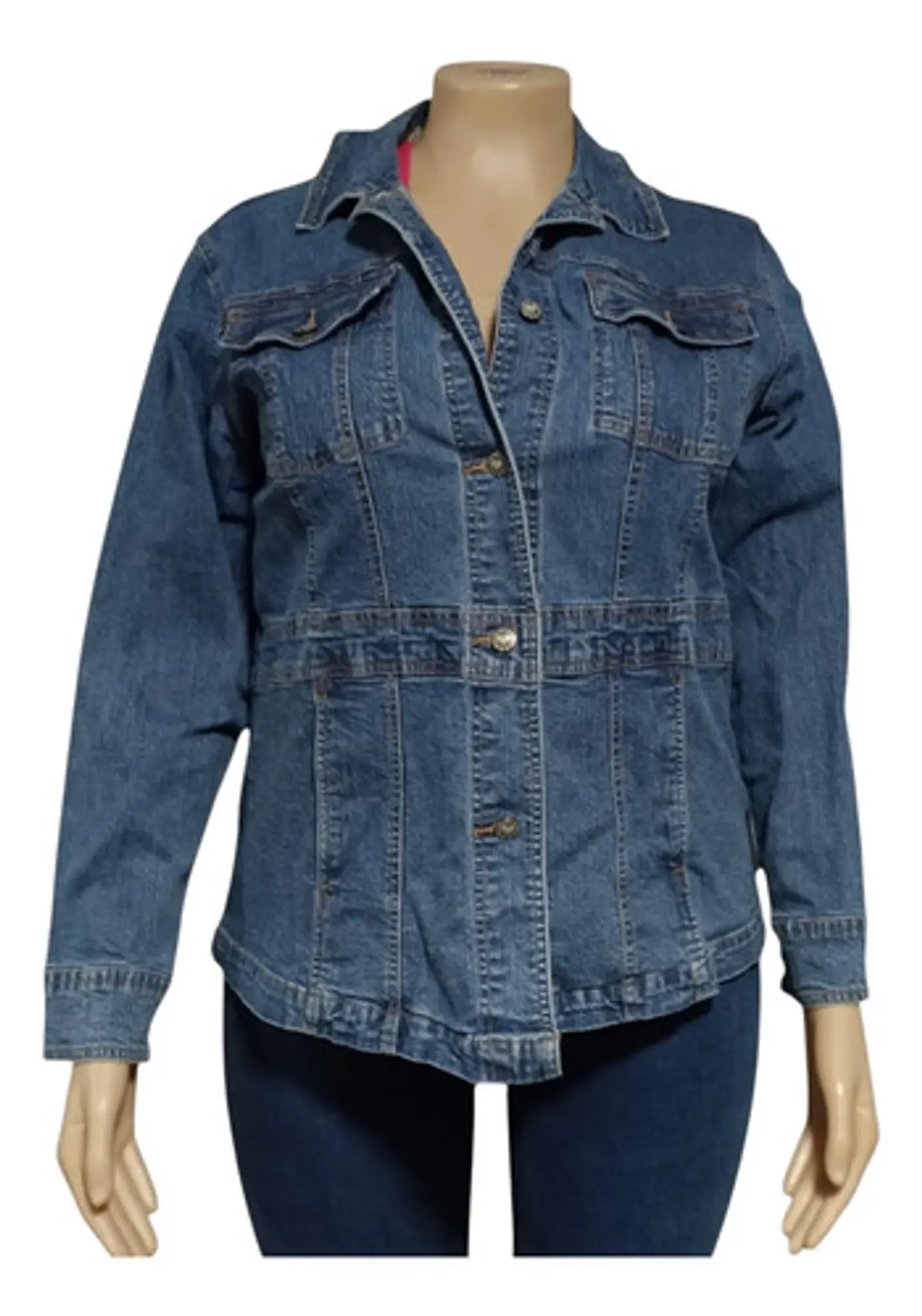 Chaqueta De Mezclilla Stretch Entallada Talla Grande 2xl 3