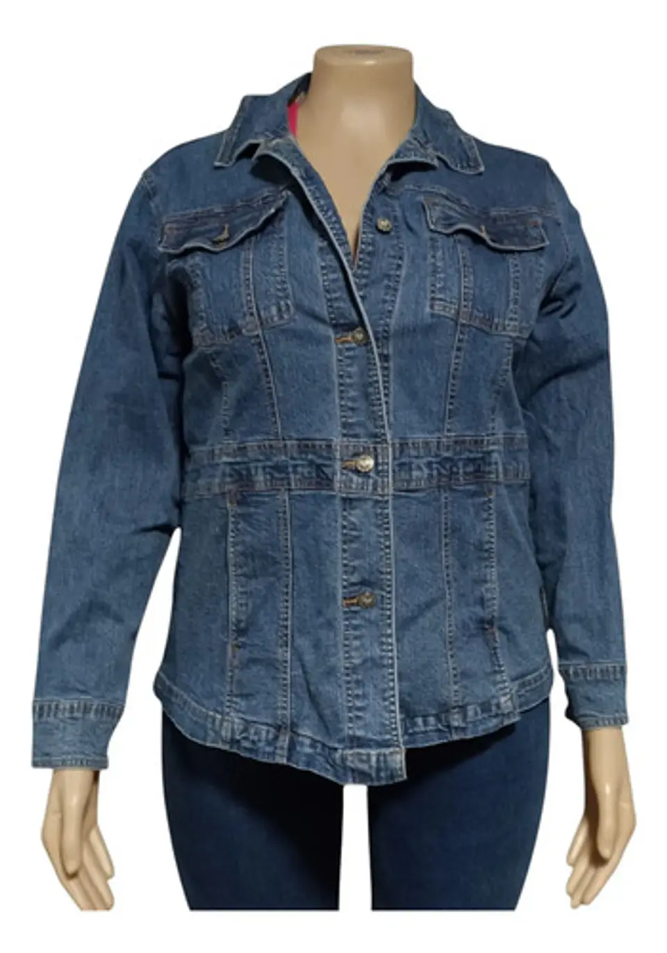 Chaqueta De Mezclilla Stretch Entallada Talla Grande 2xl 3