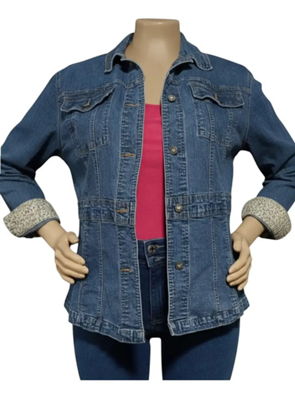 Chaqueta De Mezclilla Stretch Entallada Talla Grande 2xl 4