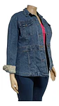 Chaqueta De Mezclilla Stretch Entallada Talla Grande 2xl - Miniatura 5