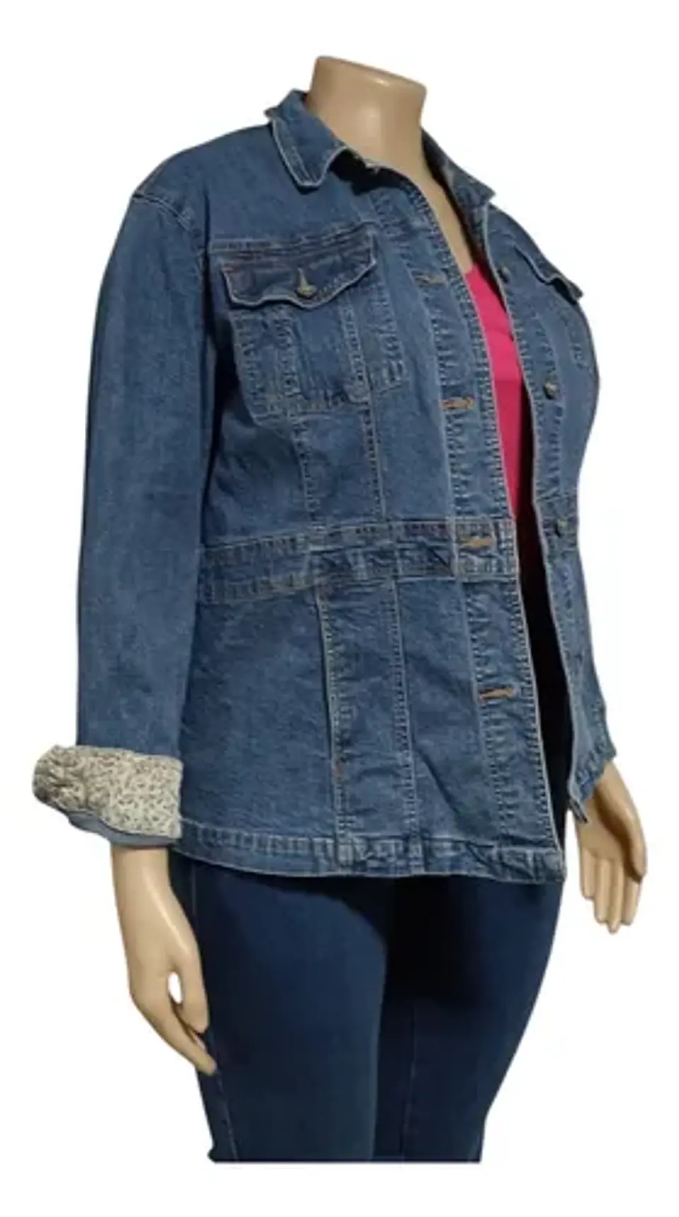Chaqueta De Mezclilla Stretch Entallada Talla Grande 2xl 5