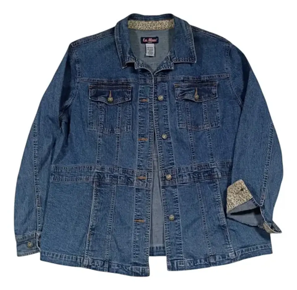 Chaqueta De Mezclilla Stretch Entallada Talla Grande 2xl 7