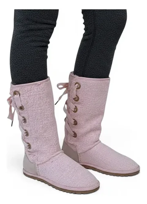 Botas Ugg Australia Modelo Heirloom Tejido Rosa - Talla 35
