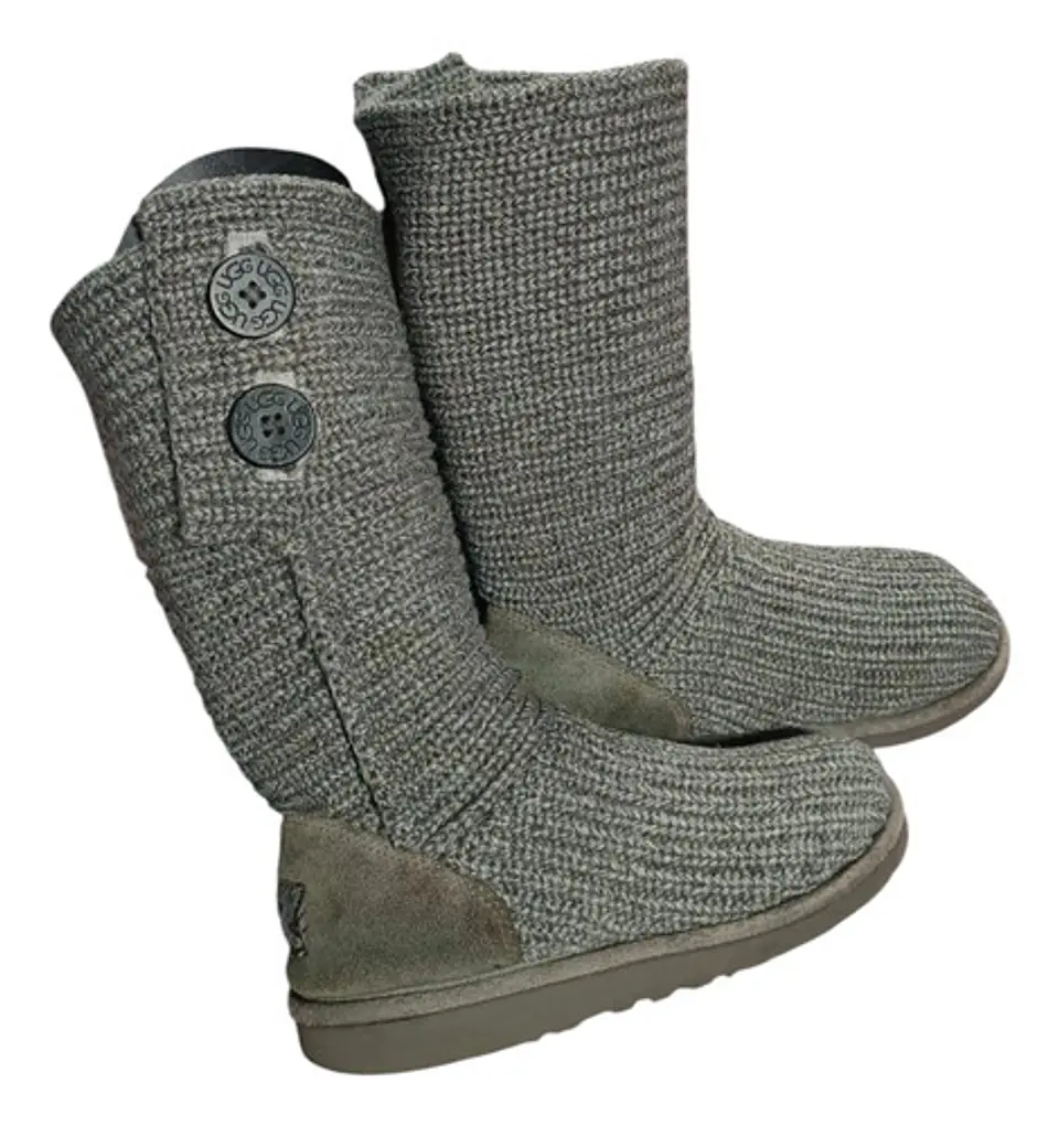 Botas Tejidas Ugg Cardy Gris  - Talla 35 5