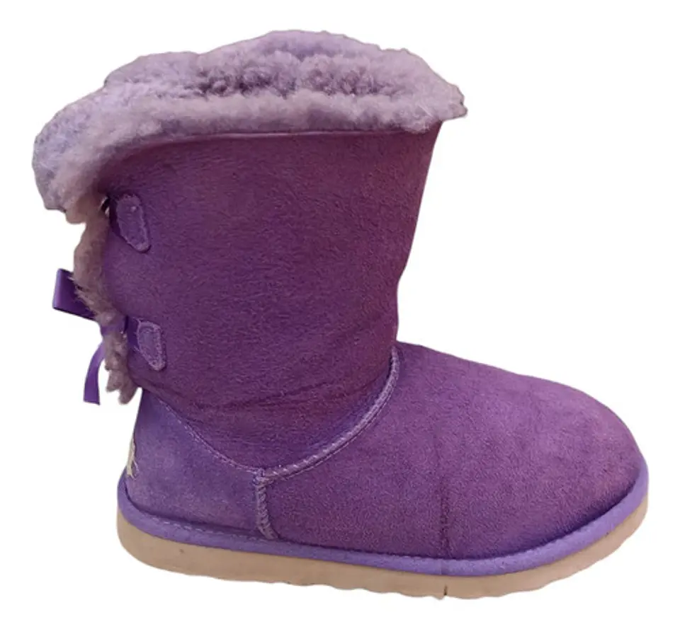Bota Ugg Bailey Bow Morada Cuero Y Lana De Oveja Talla 37 1