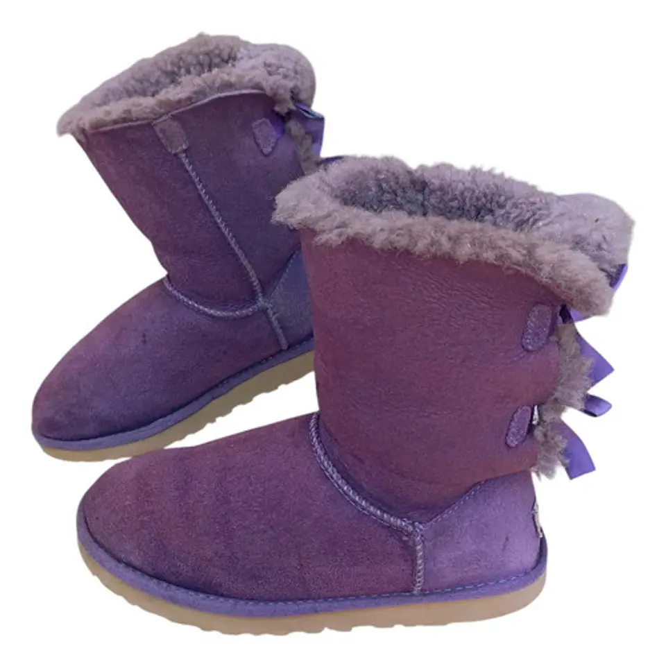 Bota Ugg Bailey Bow Morada Cuero Y Lana De Oveja Talla 37 4