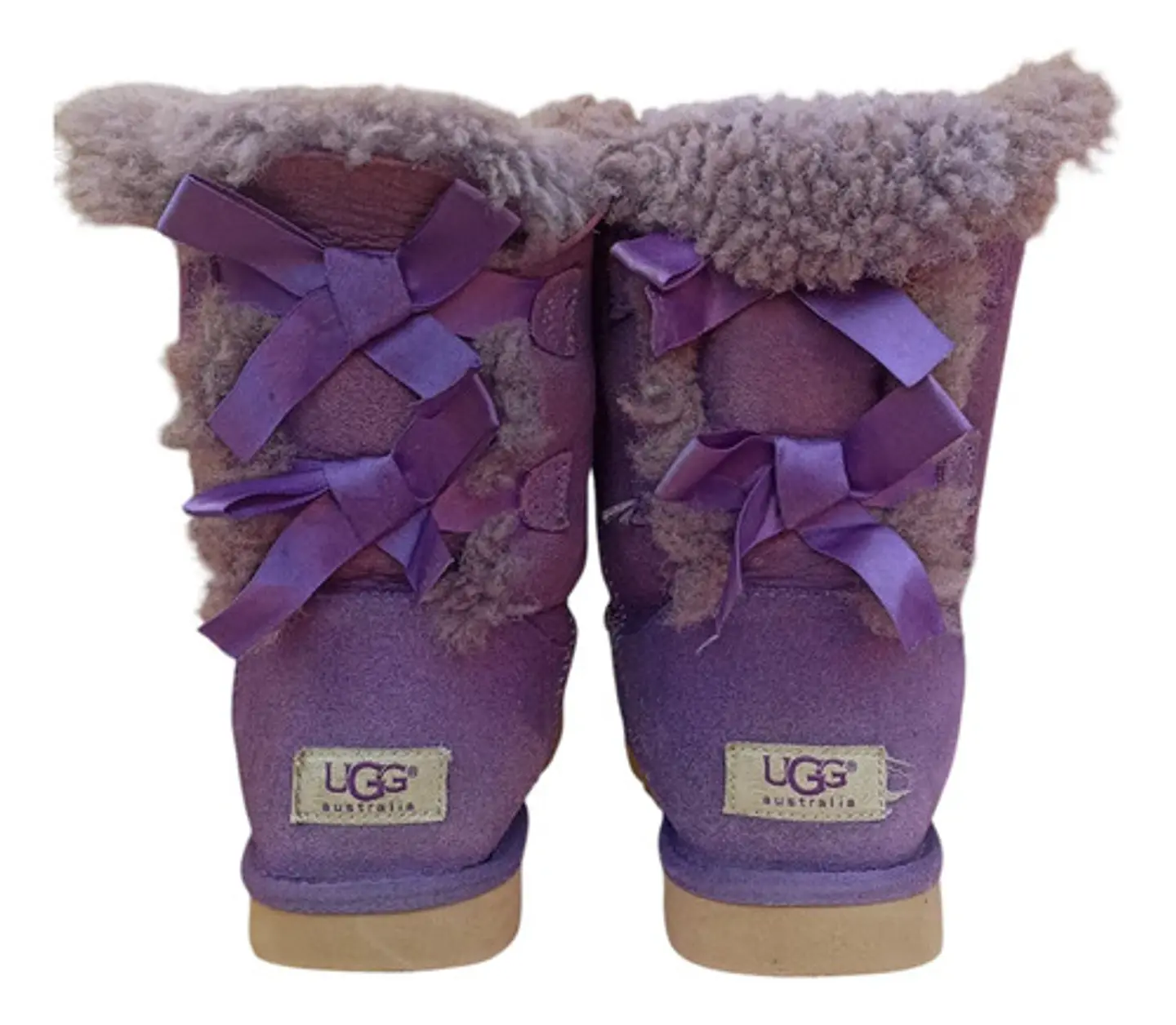 Bota Ugg Bailey Bow Morada Cuero Y Lana De Oveja Talla 37 5