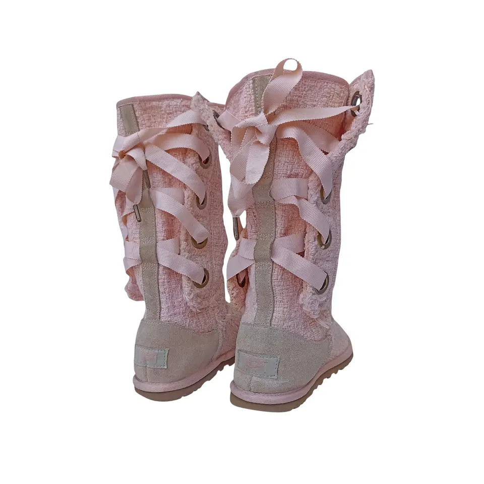 Botas Ugg Australia Modelo Heirloom Tejido Rosa - Talla 35 4