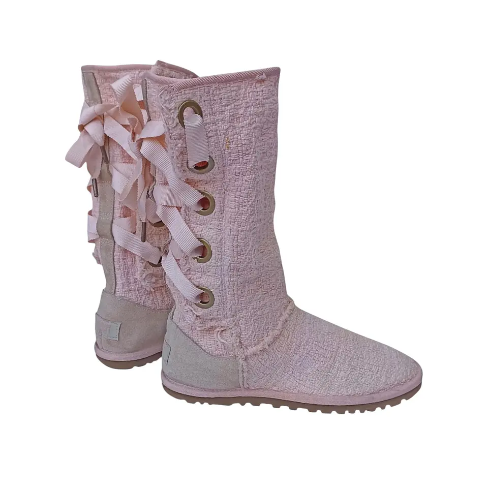 Botas Ugg Australia Modelo Heirloom Tejido Rosa - Talla 35 1