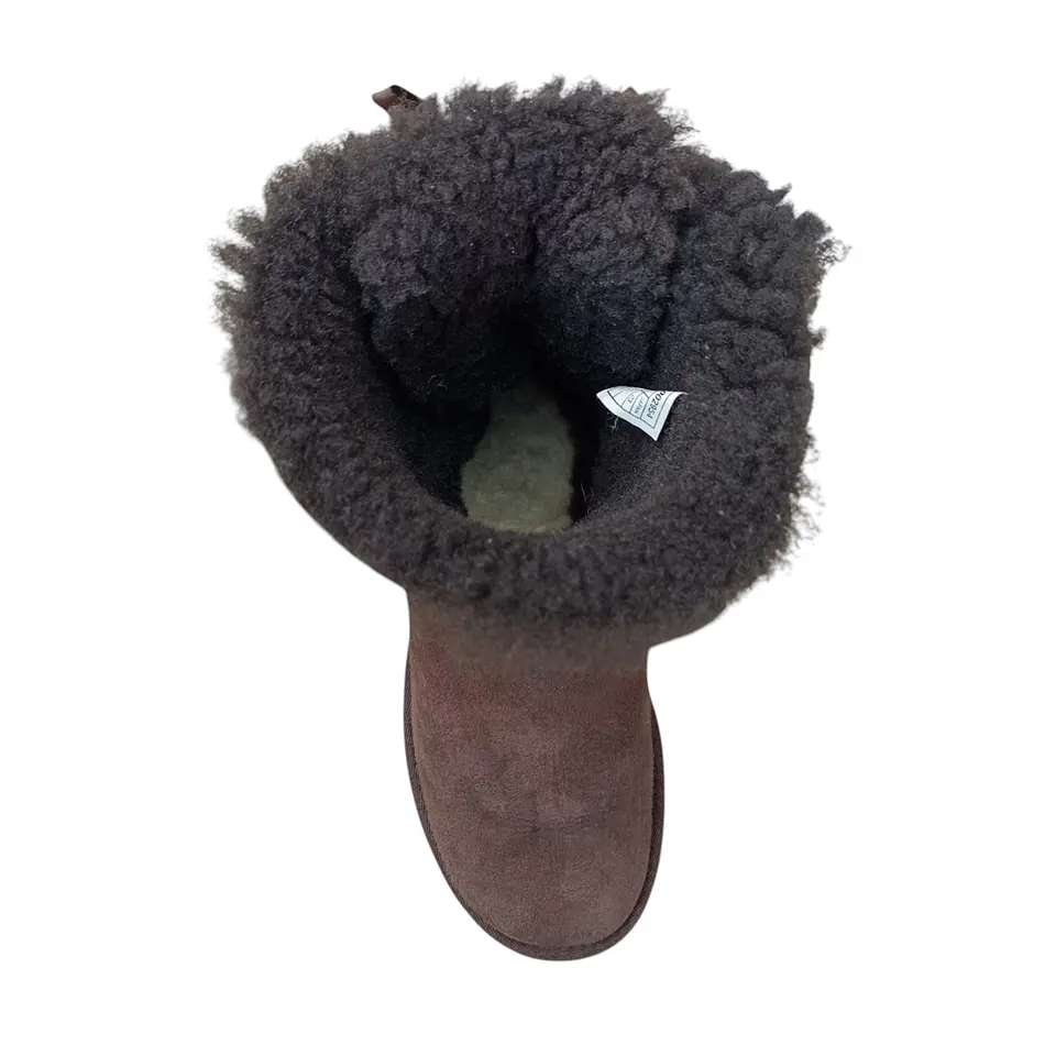 Bota Ugg Bailey Bow Chocolate Cuero y Lana de Oveja - Talla 36 8