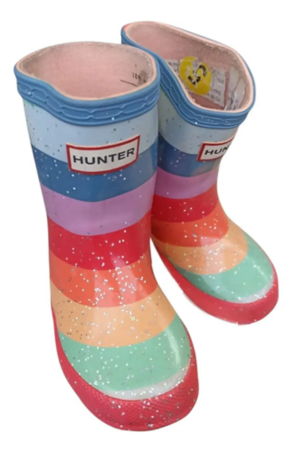 Botas De Lluvia Hunter Little Kids Rainbow Glitter Talla 22 5