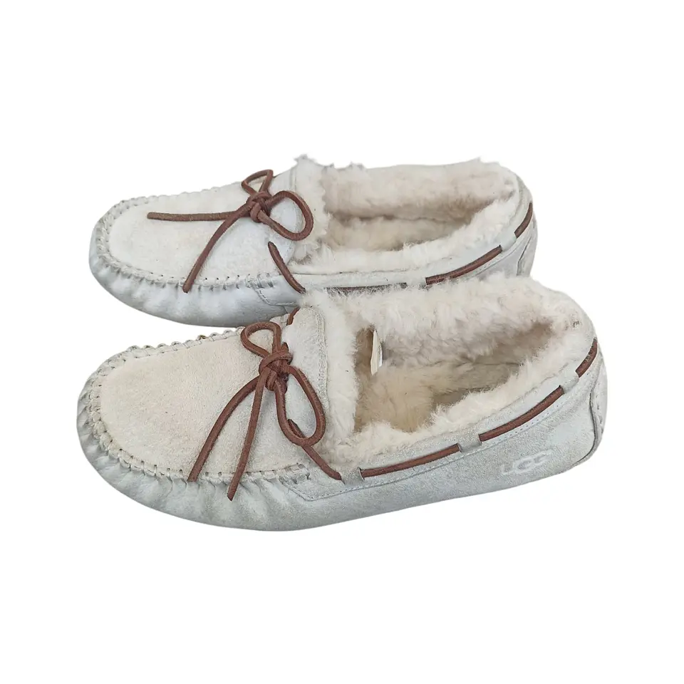 Pantuflas Tipo Mocasín Ugg Dakota Cuero Lana Oveja Talla 38 2