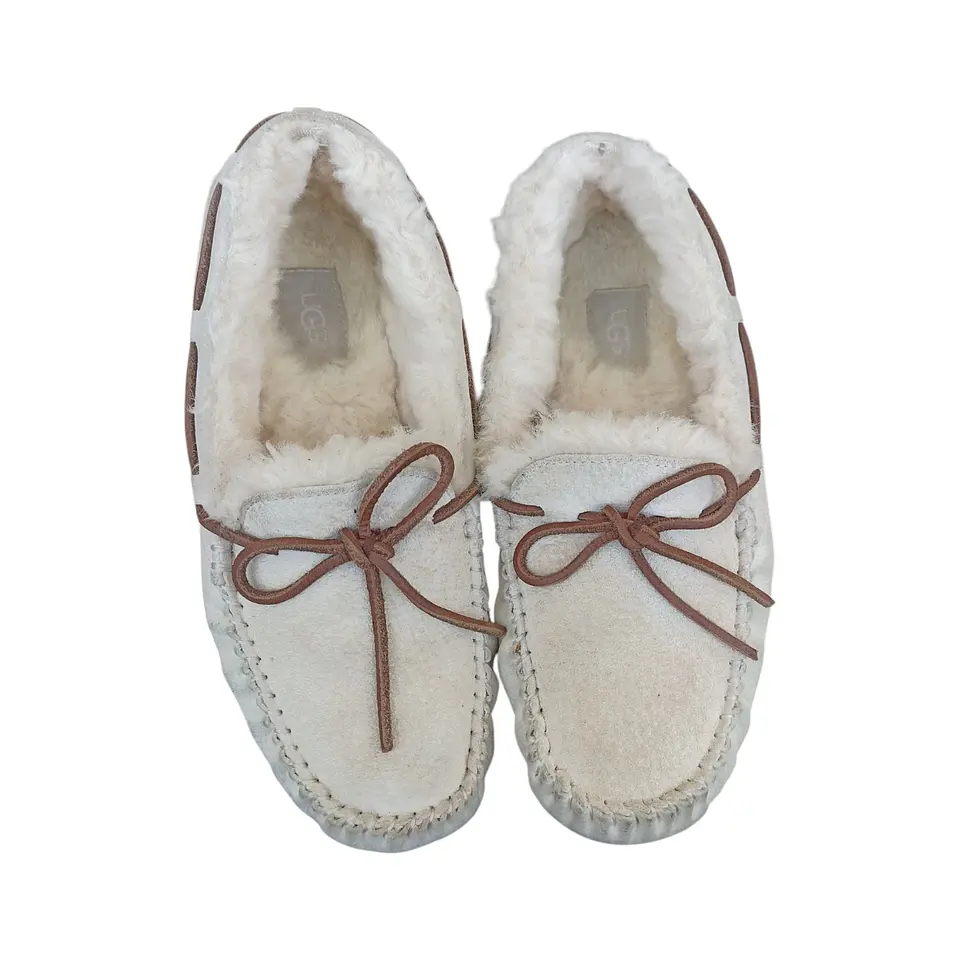 Pantuflas Tipo Mocasín Ugg Dakota Cuero Lana Oveja Talla 38 3