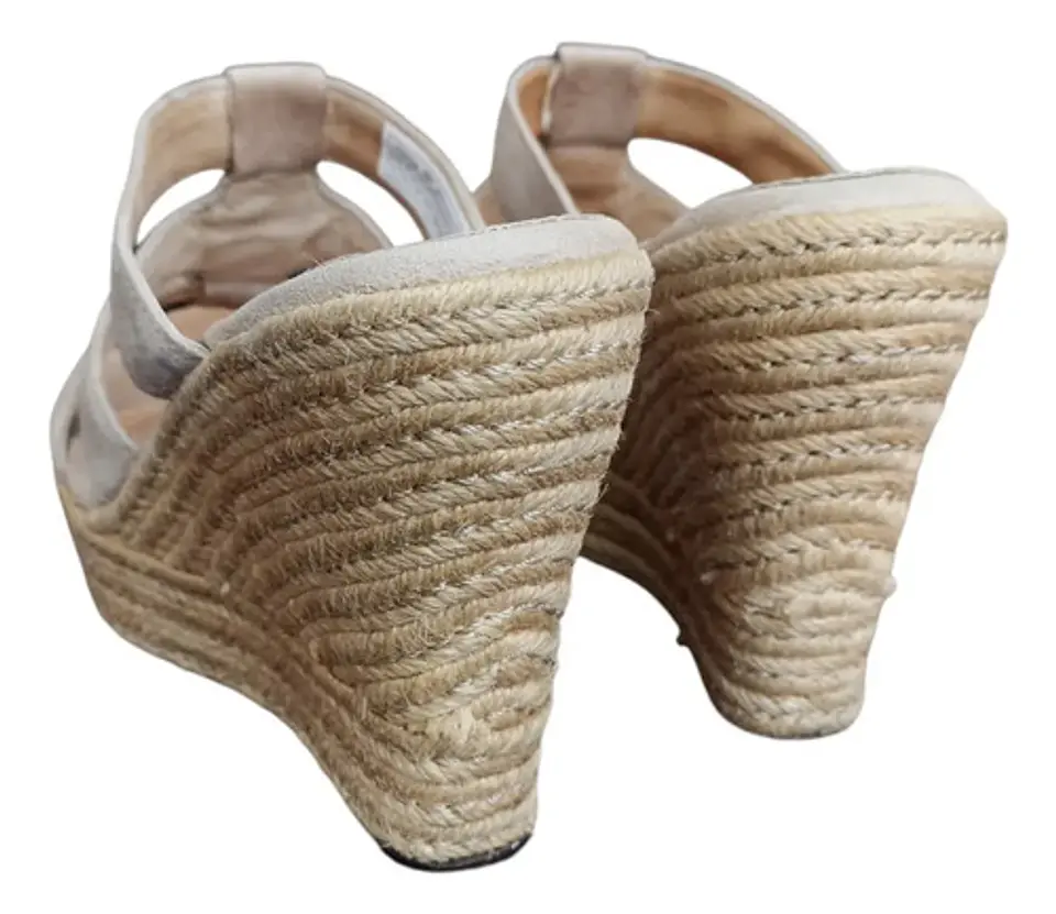 Sandalias De Cuña Marca Ugg Modelo Tawnie Beige Talla 38 6