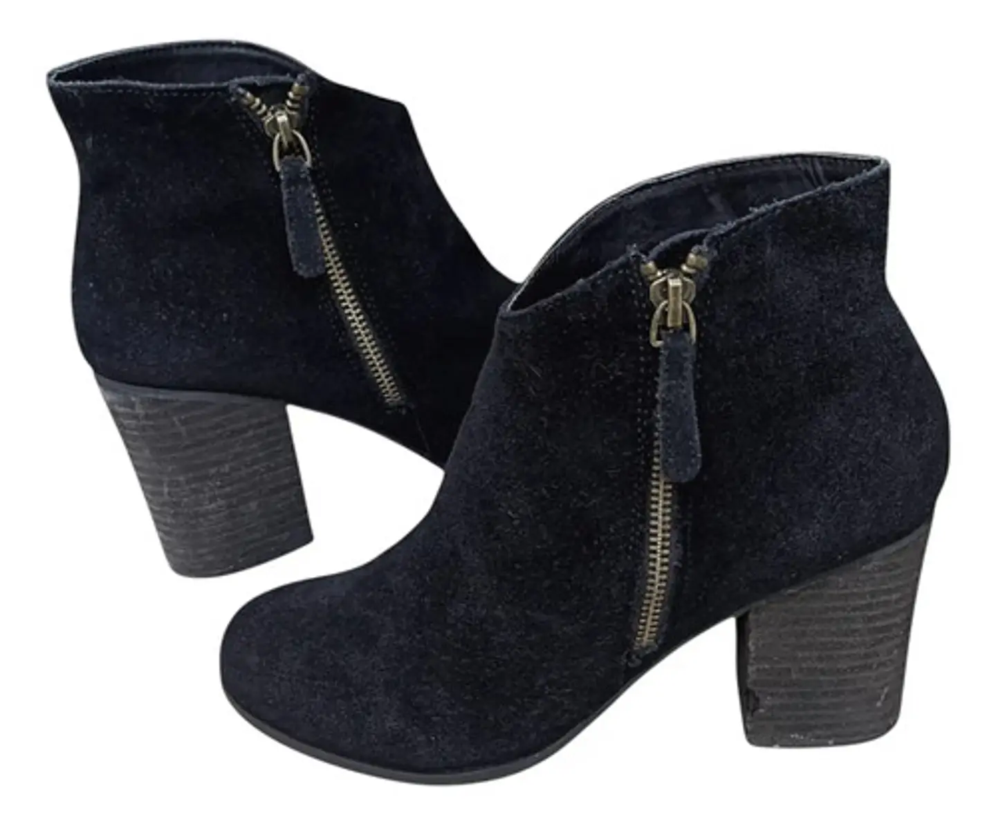 Botin Importado Ecote De Cuero Gamuza Negro - Talla 38 4