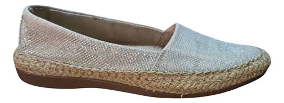 Alpargata Marca Aerosoles Textil Plateado Brillante Talla 38 2