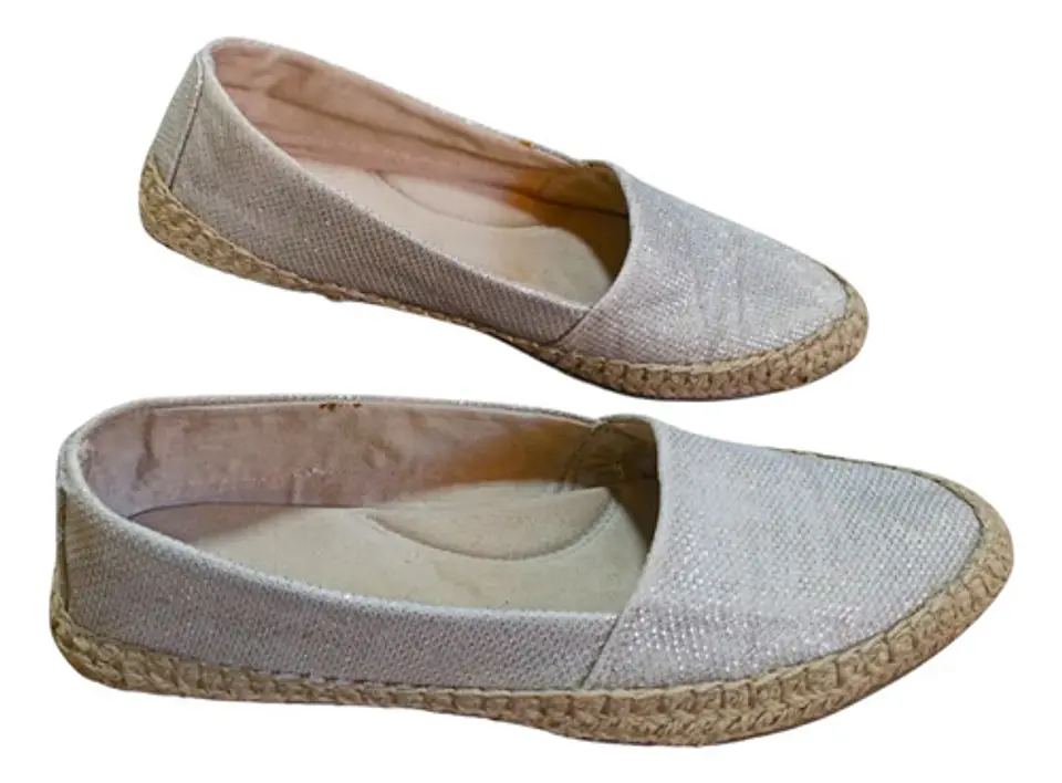 Alpargata Marca Aerosoles Textil Plateado Brillante Talla 38 3