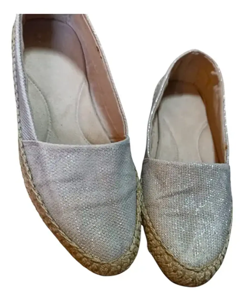 Alpargata Marca Aerosoles Textil Plateado Brillante Talla 38 6