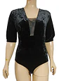 Body De Plush Con Escote Traslucido Mangas 3/4 - Talla M - L - Miniatura 2