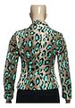 Blazer De Algodón Estampado Leopardo Lujosa Marca Talla L - Miniatura 4